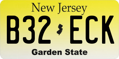 NJ license plate B32ECK