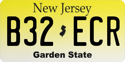 NJ license plate B32ECR