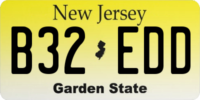 NJ license plate B32EDD
