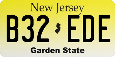 NJ license plate B32EDE