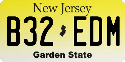NJ license plate B32EDM