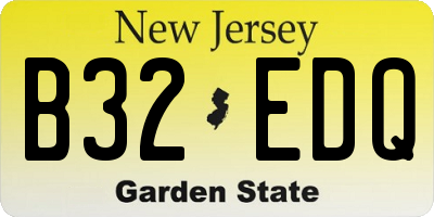 NJ license plate B32EDQ