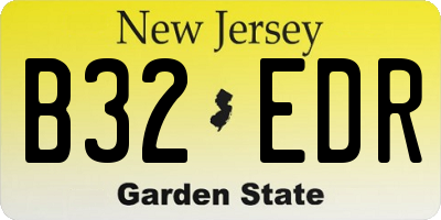 NJ license plate B32EDR