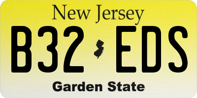 NJ license plate B32EDS