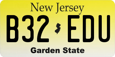 NJ license plate B32EDU
