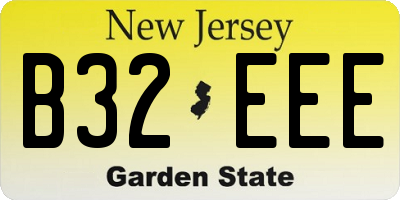 NJ license plate B32EEE