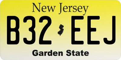 NJ license plate B32EEJ