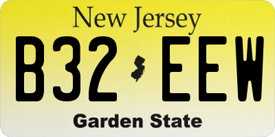 NJ license plate B32EEW