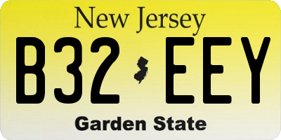 NJ license plate B32EEY