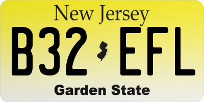 NJ license plate B32EFL