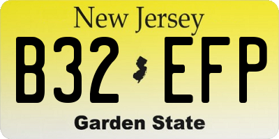 NJ license plate B32EFP