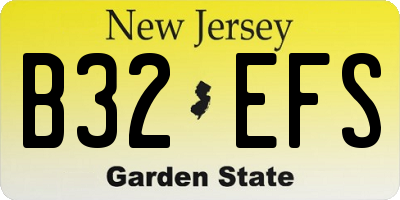NJ license plate B32EFS