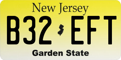 NJ license plate B32EFT