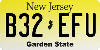 NJ license plate B32EFU