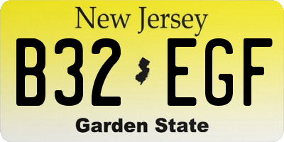 NJ license plate B32EGF