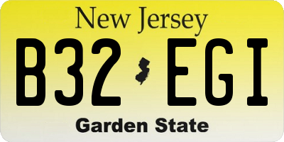 NJ license plate B32EGI