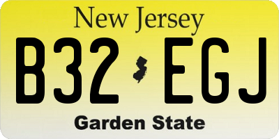 NJ license plate B32EGJ