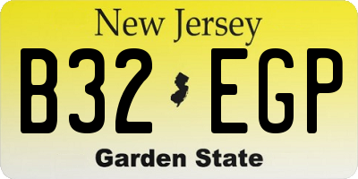 NJ license plate B32EGP