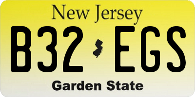 NJ license plate B32EGS
