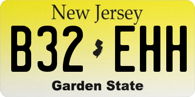 NJ license plate B32EHH