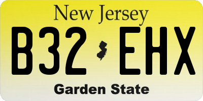 NJ license plate B32EHX