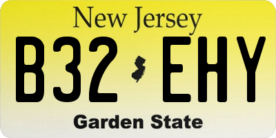 NJ license plate B32EHY
