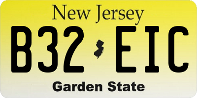 NJ license plate B32EIC