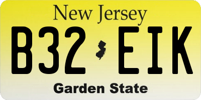 NJ license plate B32EIK