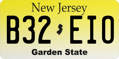 NJ license plate B32EIO