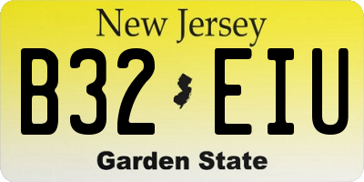 NJ license plate B32EIU