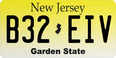NJ license plate B32EIV