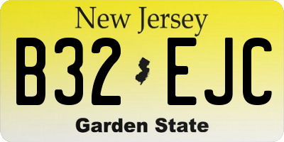 NJ license plate B32EJC