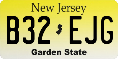 NJ license plate B32EJG
