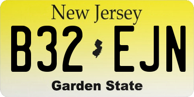 NJ license plate B32EJN