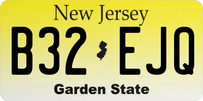 NJ license plate B32EJQ