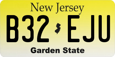 NJ license plate B32EJU