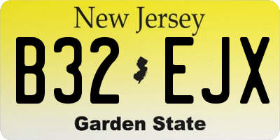 NJ license plate B32EJX