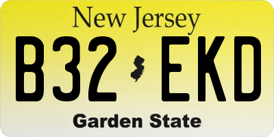 NJ license plate B32EKD