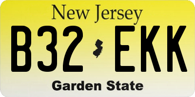 NJ license plate B32EKK