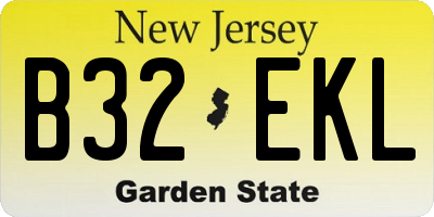 NJ license plate B32EKL