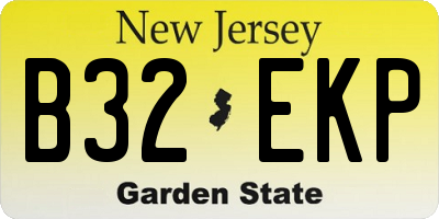 NJ license plate B32EKP