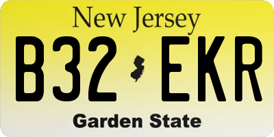 NJ license plate B32EKR