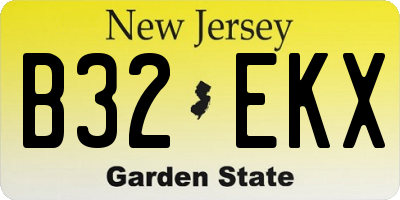 NJ license plate B32EKX