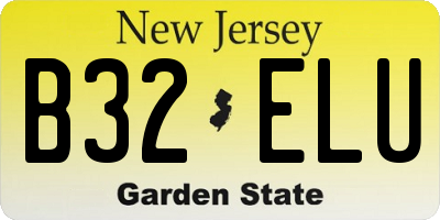 NJ license plate B32ELU