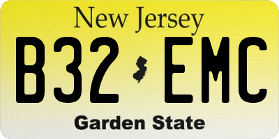 NJ license plate B32EMC