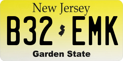 NJ license plate B32EMK