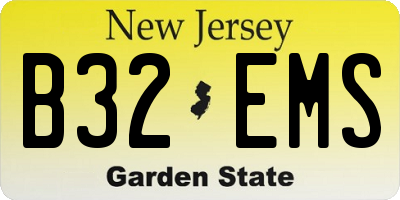 NJ license plate B32EMS