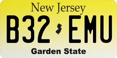 NJ license plate B32EMU