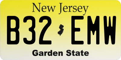 NJ license plate B32EMW