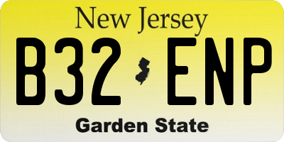 NJ license plate B32ENP